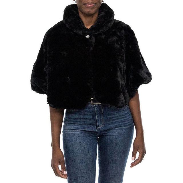 Womens Nina Leonard Faux-Fur Capelet Product Image