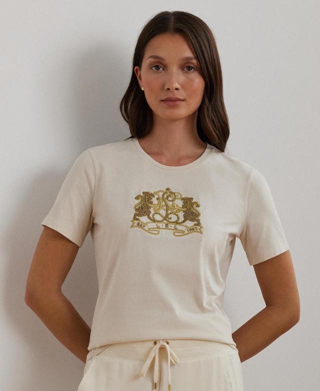 Lauren Ralph Lauren Womens Embroidered Crest Tee Product Image