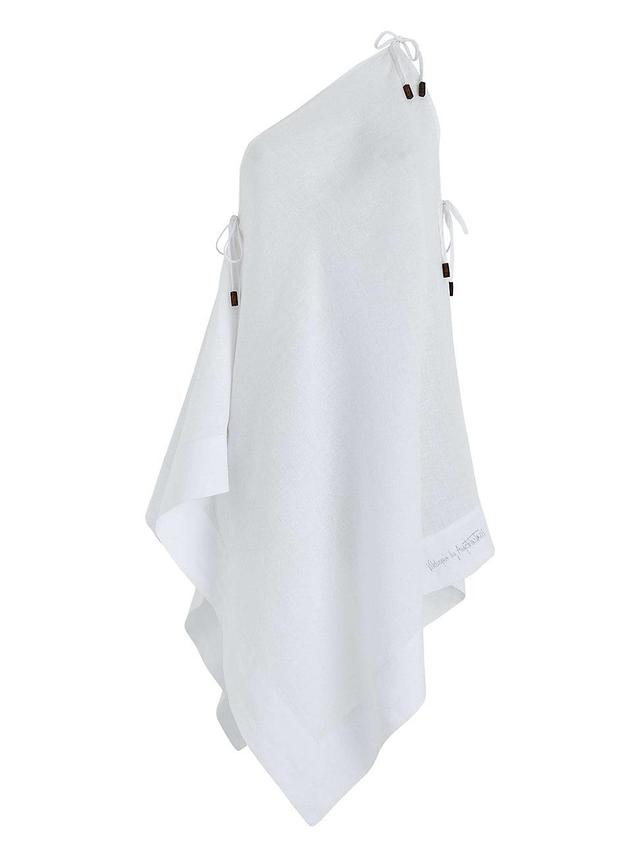 Womens Asymmetric Linen Cover-Up Dress Product Image