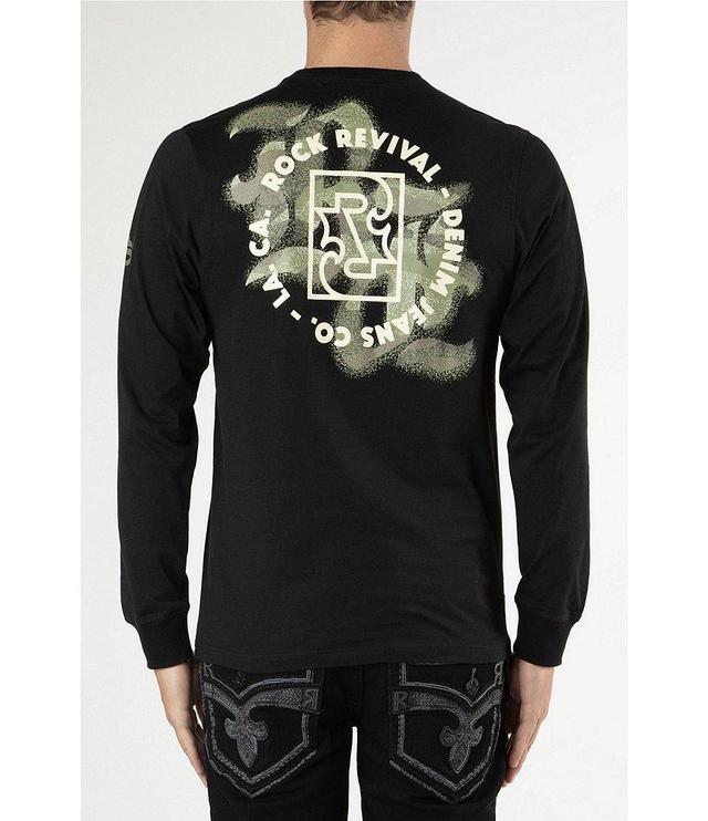 Rock Revival Long Sleeve Camouflage Detailed Logo Graphic T-Shirt Product Image