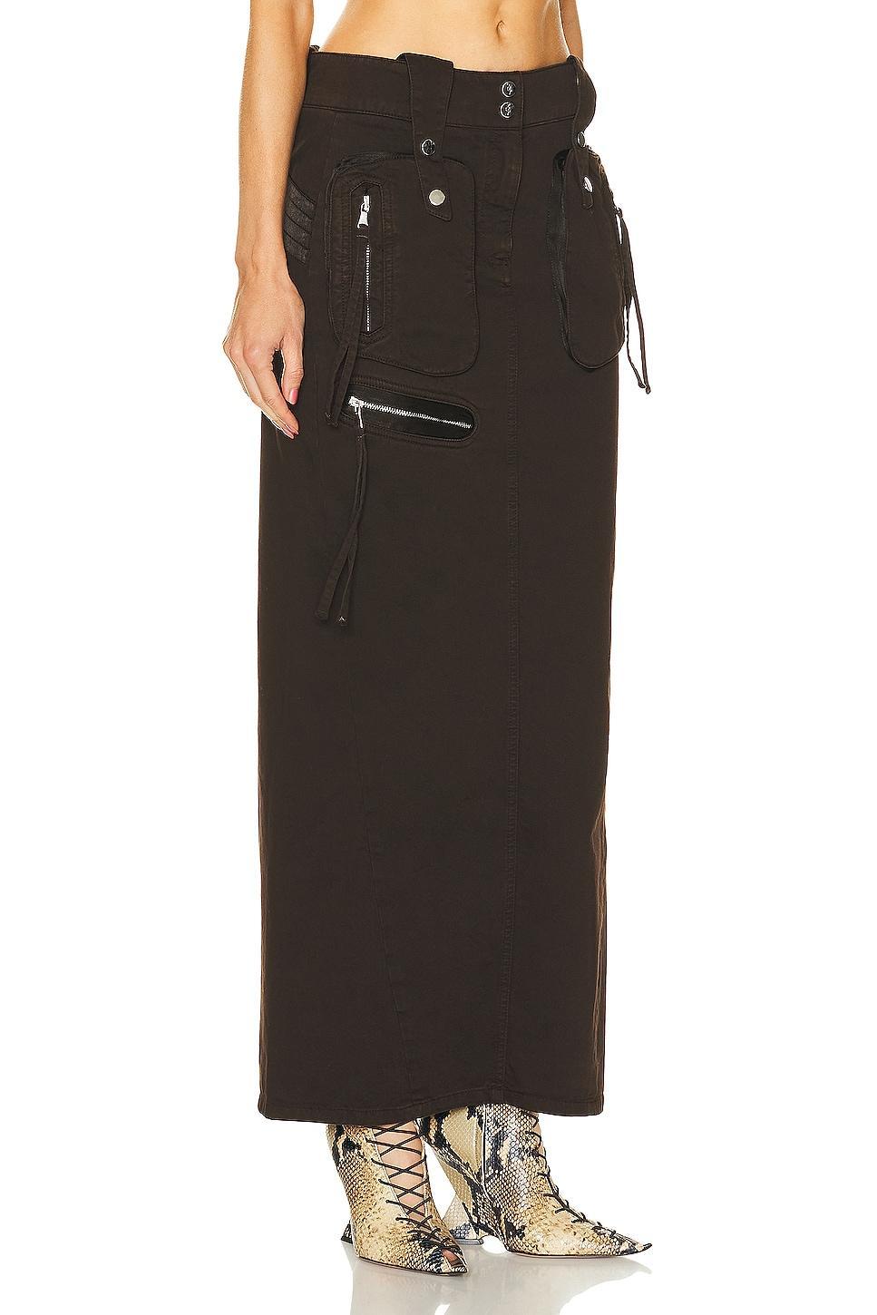 Blumarine Cargo Denim Skirt in Tan Product Image