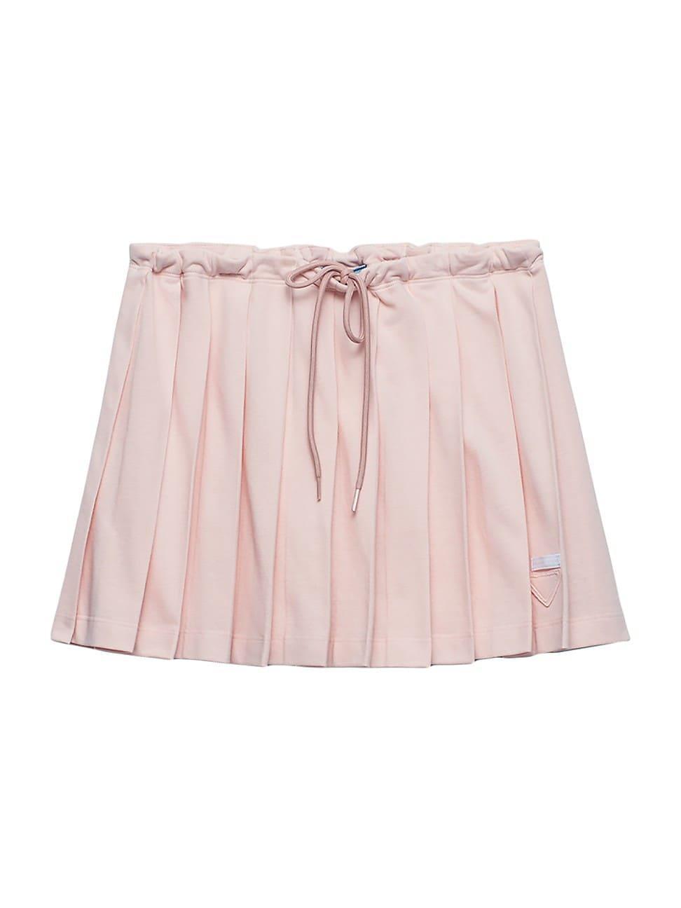 Womens Pleated Pique Miniskirt Product Image