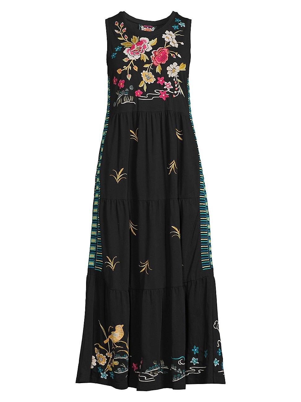 Womens Celina Floral Cotton Tiered Maxi Dress Product Image