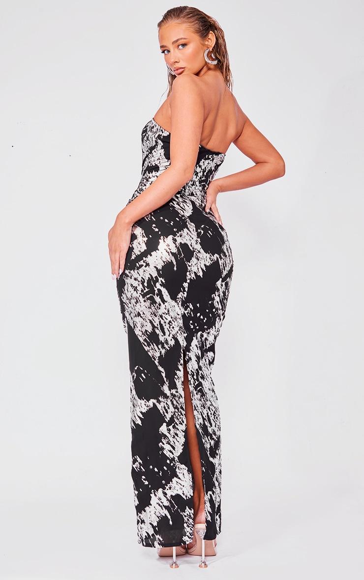 Black Foil Print Bandeau Maxi Dress Product Image