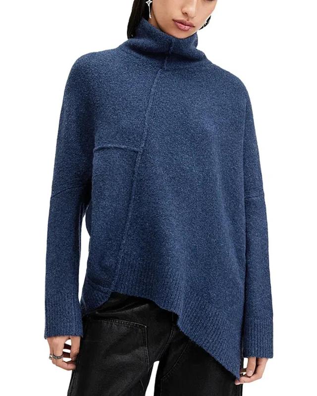 Lock Roll Neck Sweater In Midnight Blue Product Image