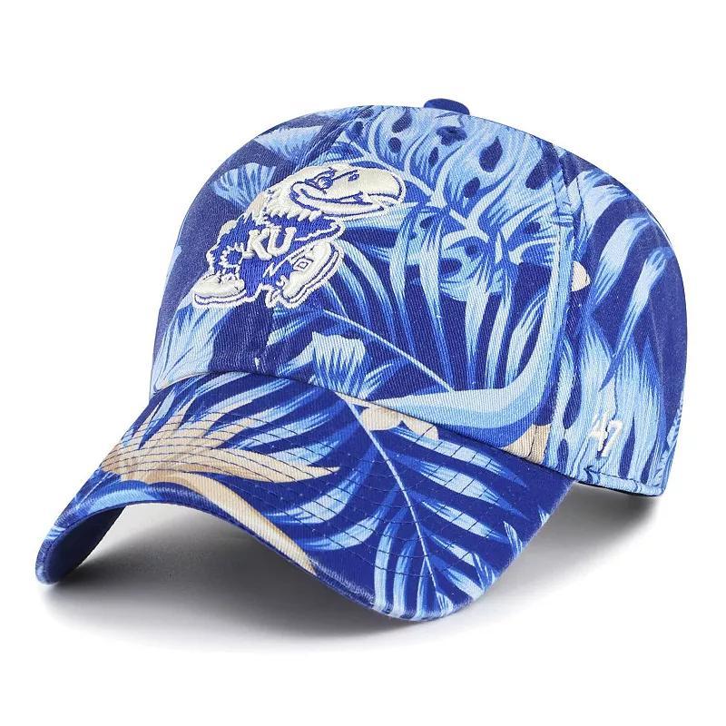 Mens 47 Brand Royal Kansas Jayhawks Tropicalia Clean Up Adjustable Hat Product Image