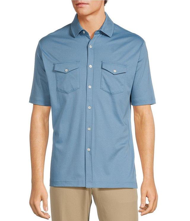 Hart Schaffner Marx Botanica Collection Short Sleeve Solid HartSoft Coatfront Shirt Product Image