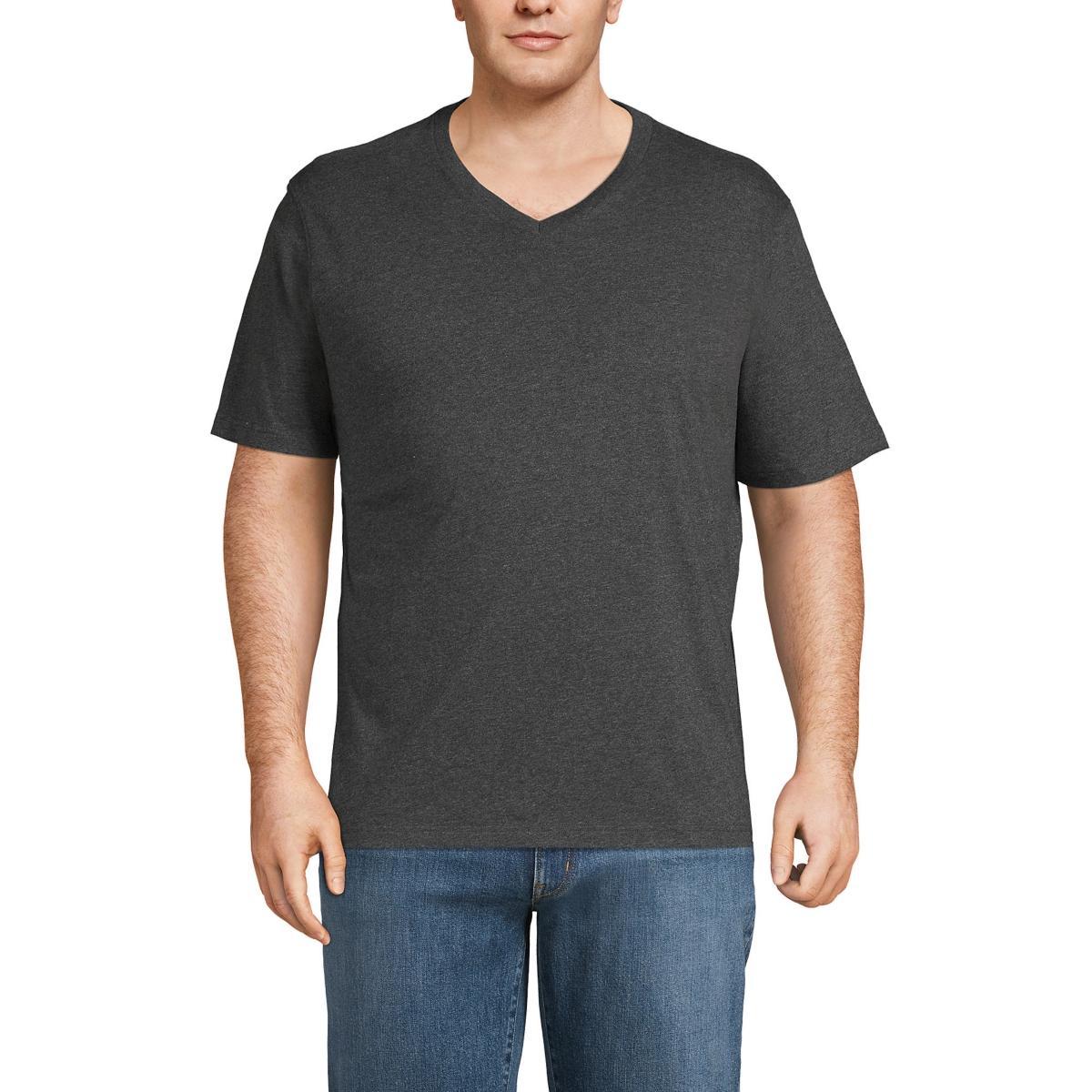 Big & Tall Lands End Super-T V-neck Tee, Mens Gray Grey Product Image