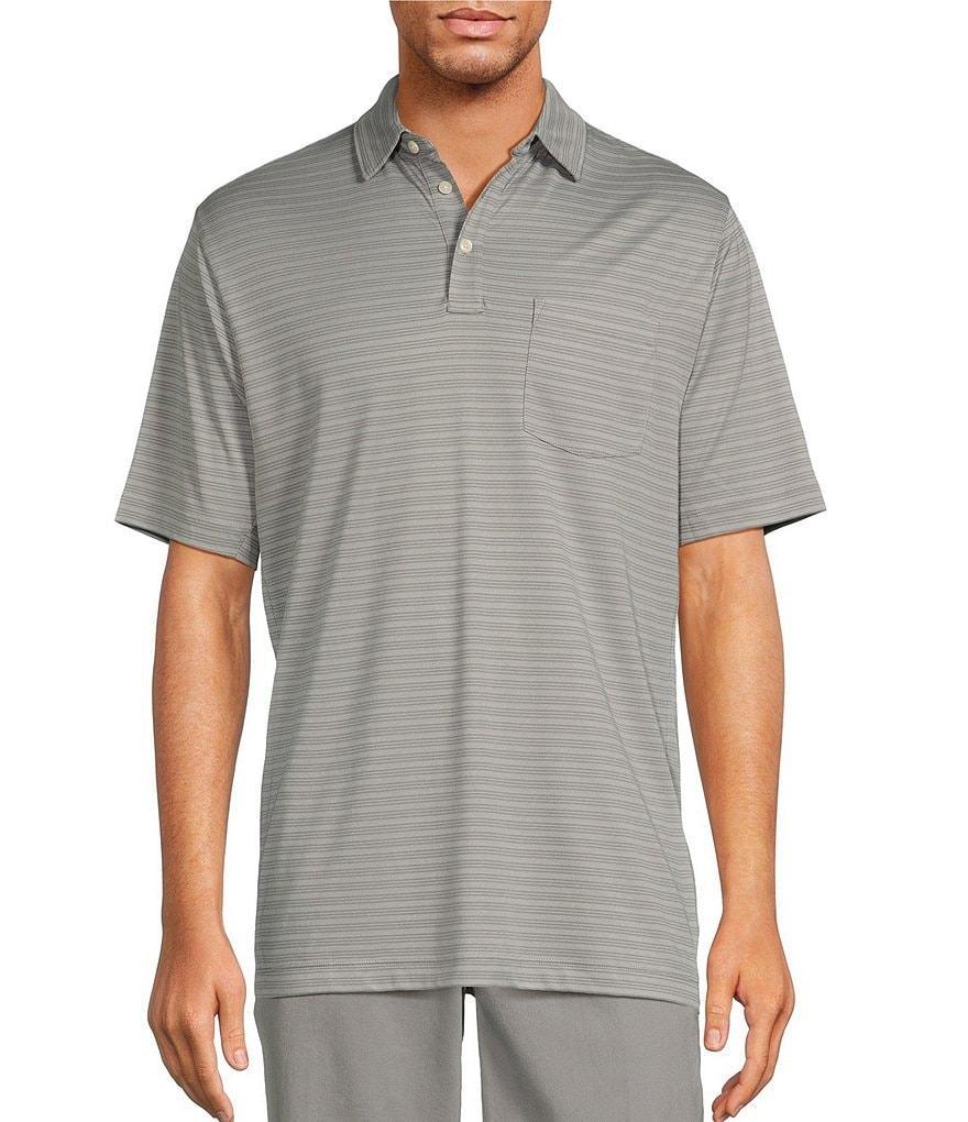 Roundtree & Yorke TravelSmart Easy-Care Performance Short Sleeve Stripe Print Birdseye Polo Shirt Product Image