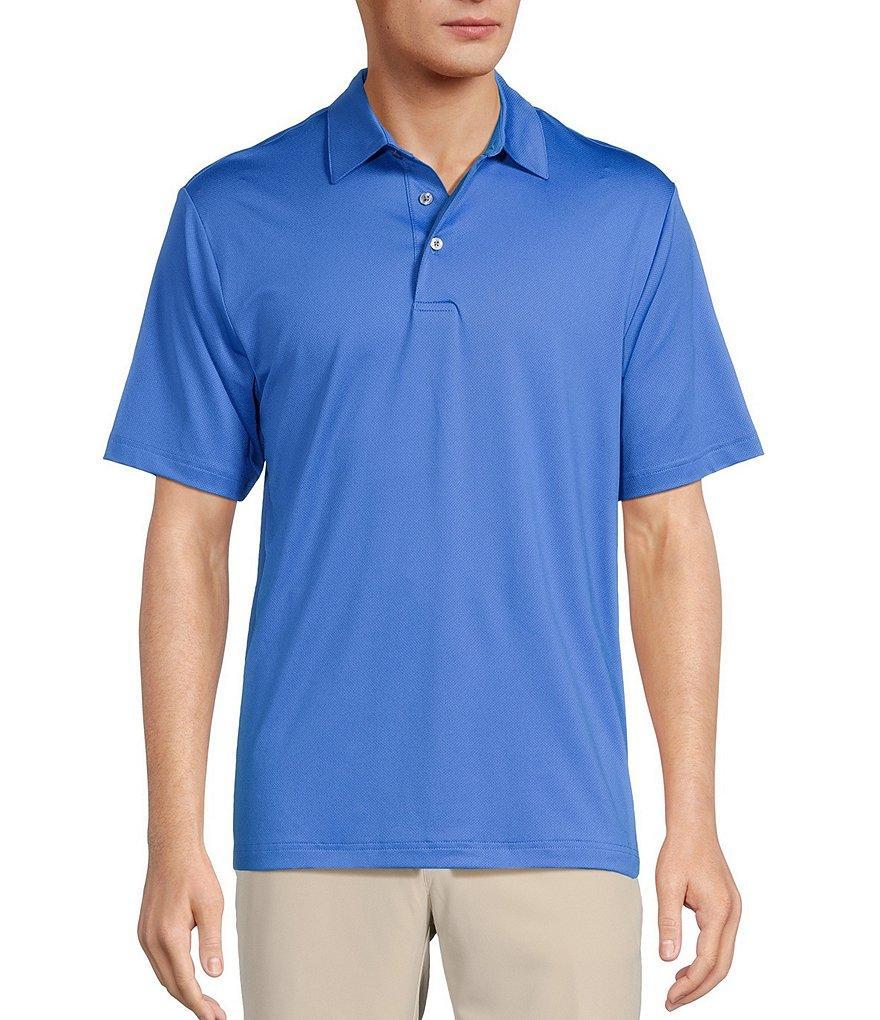 Roundtree & Yorke Performance Short Sleeve Solid Textured Polo Shirt Product Image