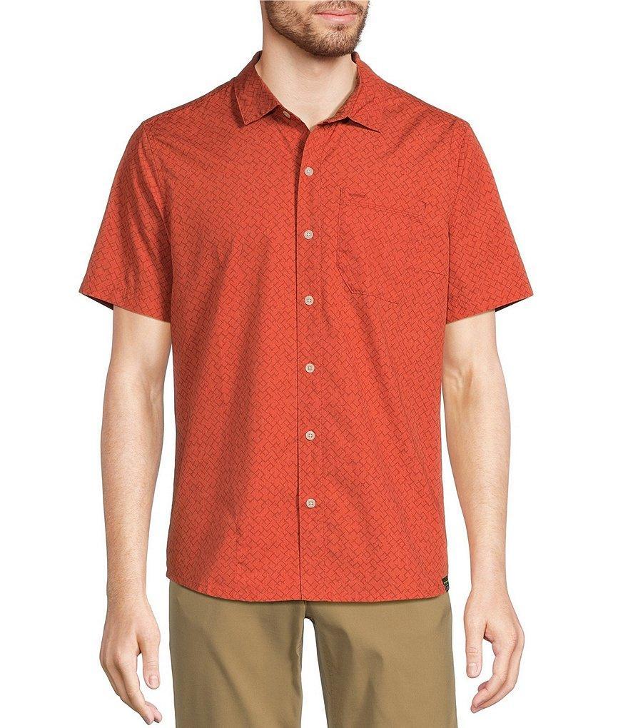 L.L.Bean All-Adventure Crosshatch Printed Short Sleeve Shirt Product Image