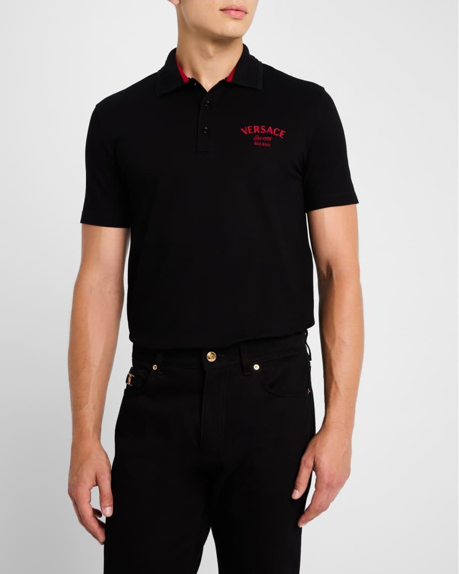 Mens Versace Est. Embroidered Polo Shirt Product Image