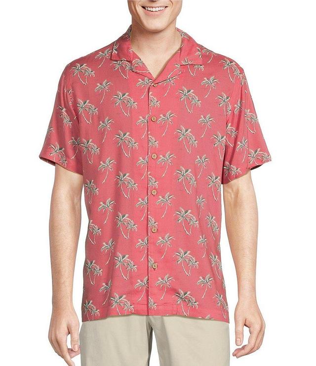 Cremieux Blue Label Palm Tree Printed Rayon Short Sleeve Woven Camp Shirt Product Image