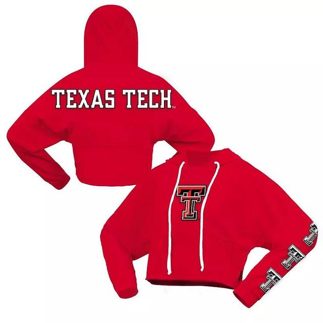 Womens Spirit Jersey Texas Tech Raiders Oversized Cropped Pullover Hoodie Product Image