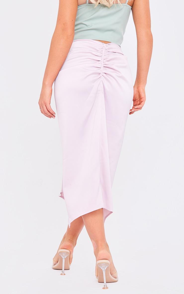 Lilac Woven Open Drape Front Midi Skirt Product Image