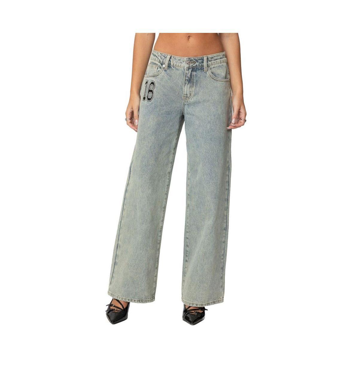 Edikted Womens 16 Vintage Acid Wash Jeans product image