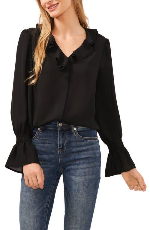 CeCe Ruffle V-Neck Top Product Image