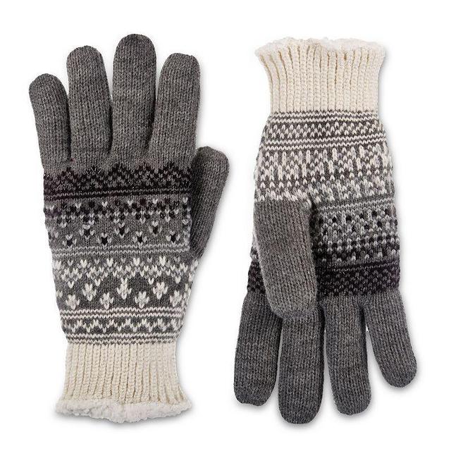 Womens isotoner Lined Water Repellent Fair Isle Knit Gloves Product Image