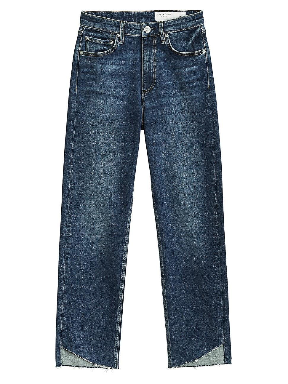 rag & bone Harlow Mid Rise Fray Curve Hem Jeans Product Image