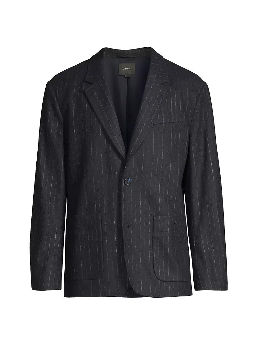 Wool Flannel Pinstripe Blazer Product Image