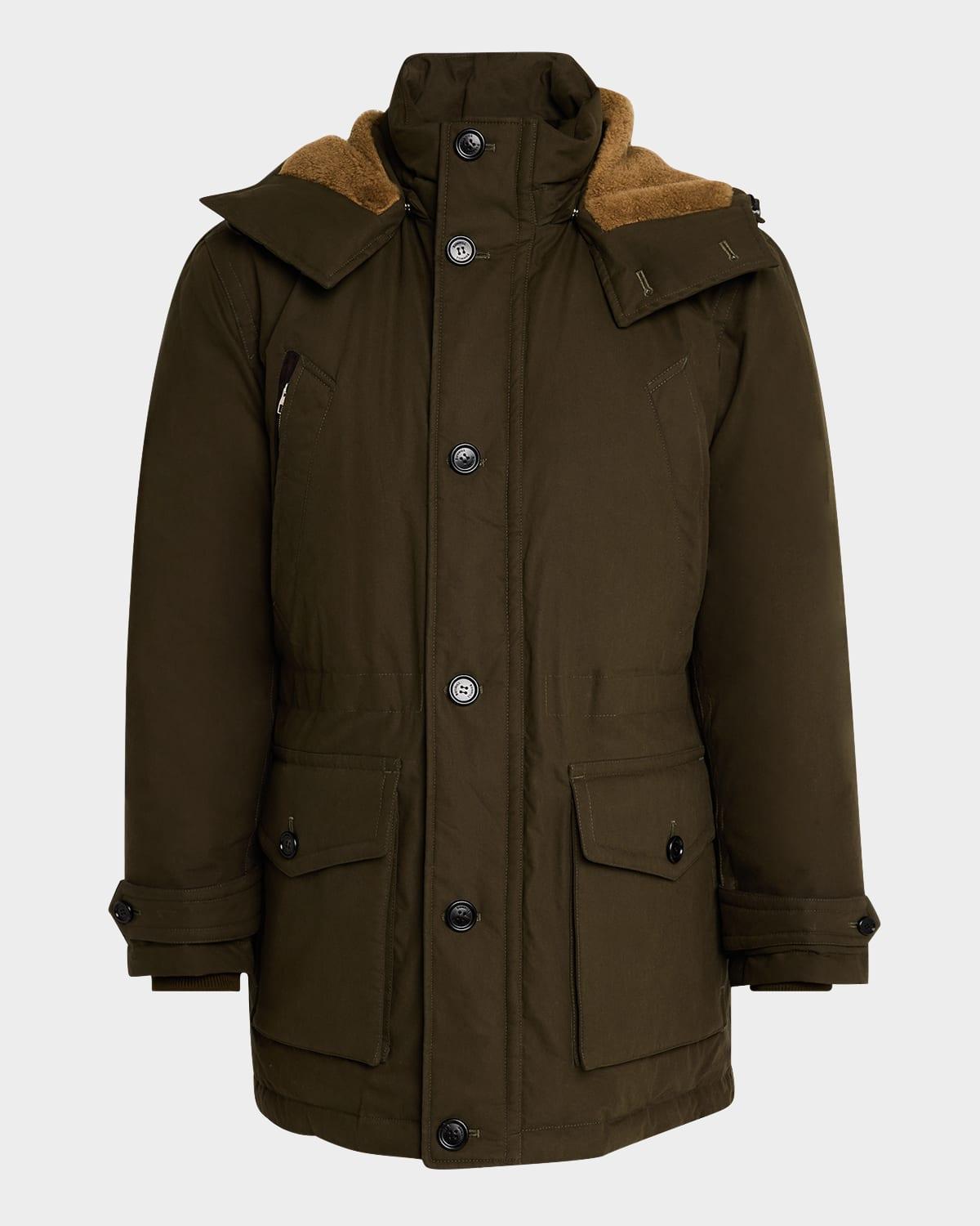 Men's Technical Down Parka with Shearling Hood Product Image