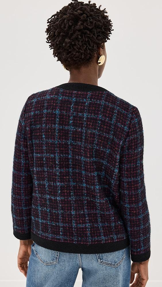 ANINE BING Lydia Jacket In Blue and Red Tweed | Shopbop Product Image