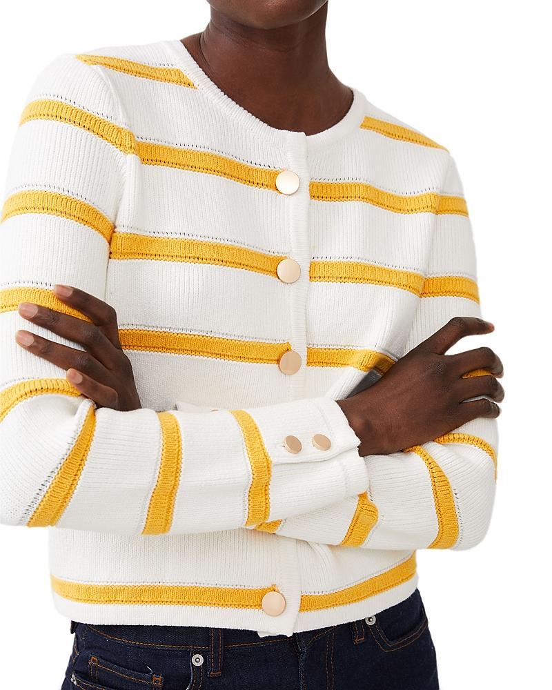 French Connection Marloe Stripe Crewneck Cropped Cardigan Product Image