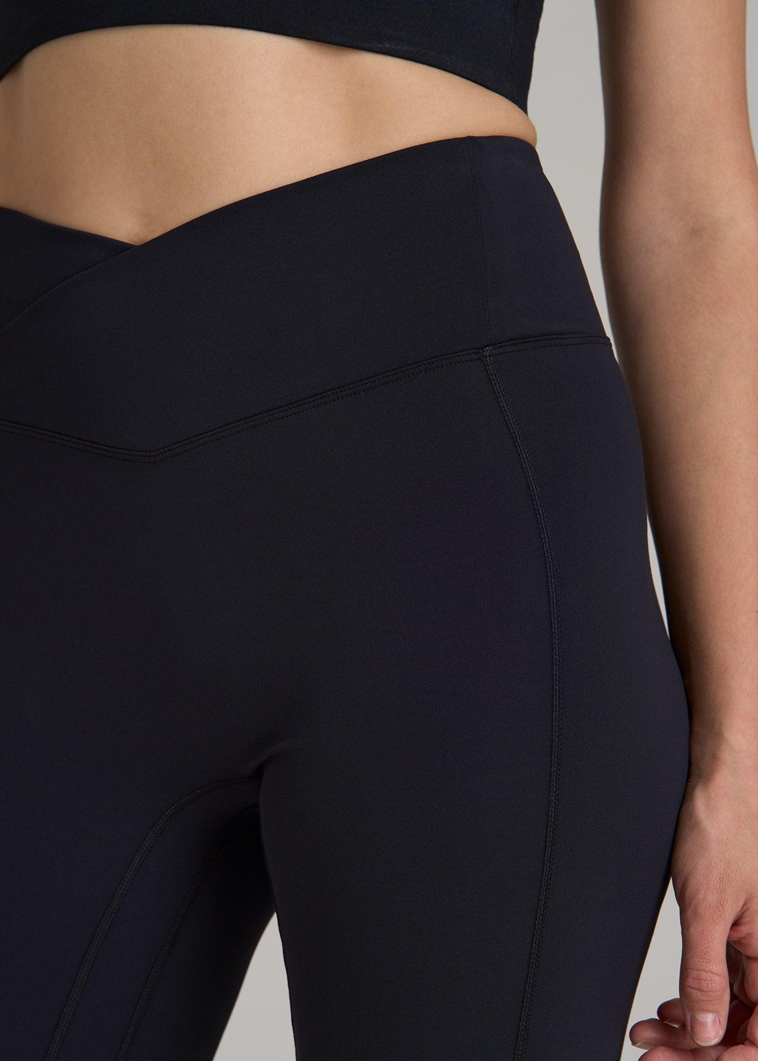 Balance Cross Over Leggings for Tall Women in Black Product Image