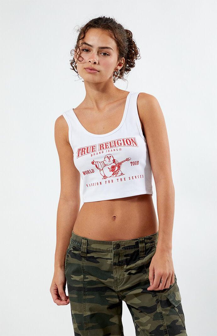 True Religion Women's Logo Cropped Tank Top Product Image