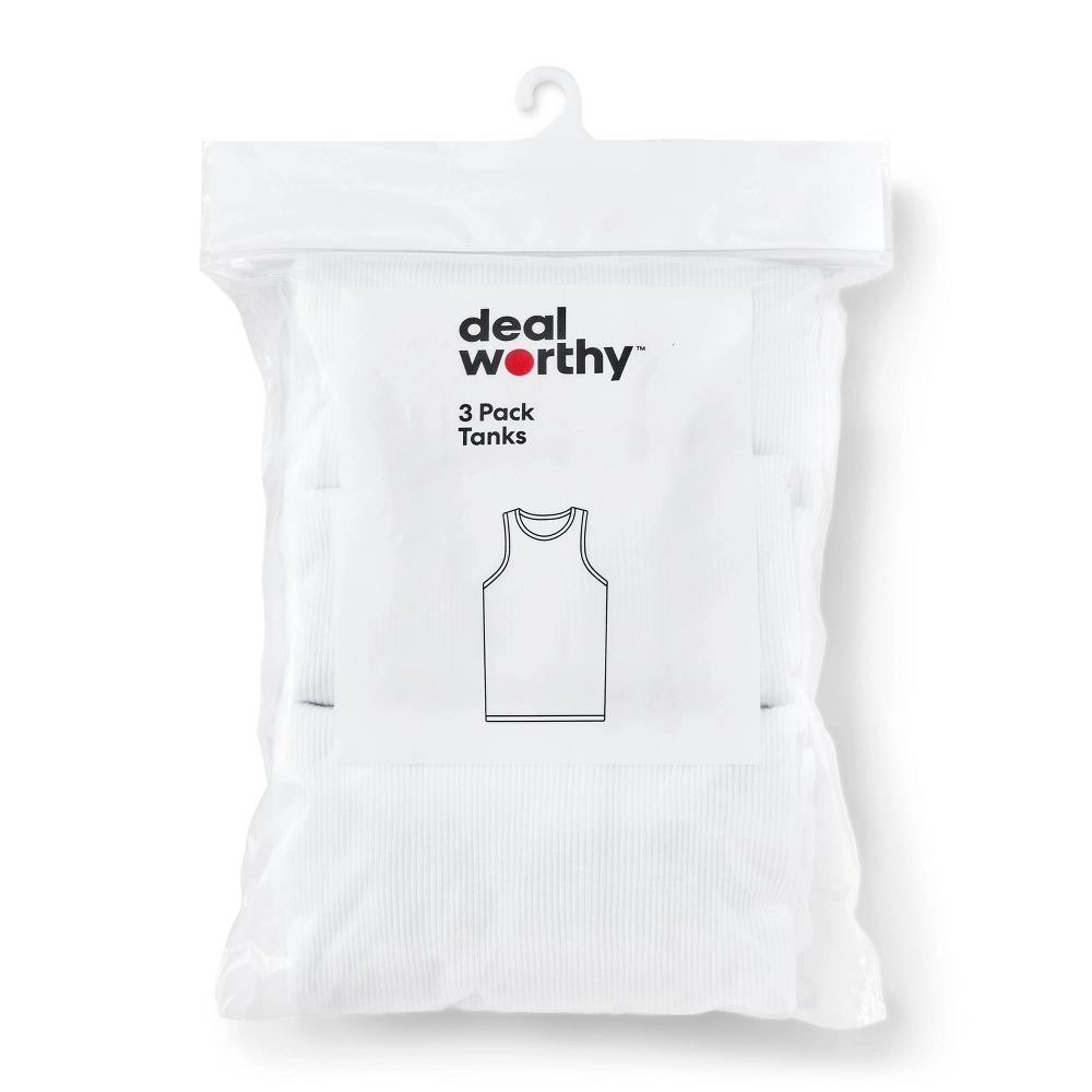 Men's Tank Top 3pk - Dealworthy™ White L Product Image