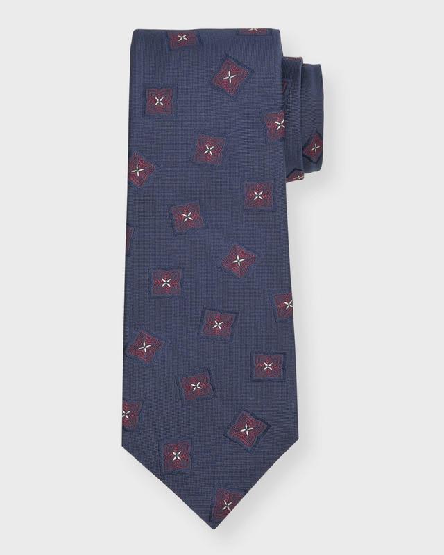 Mens Medallion Jacquard Silk Tie Product Image