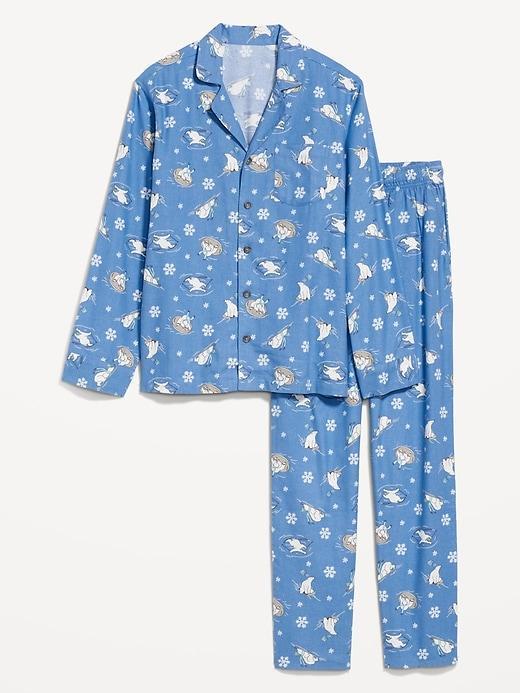 Printed Flannel Pajama Set Product Image