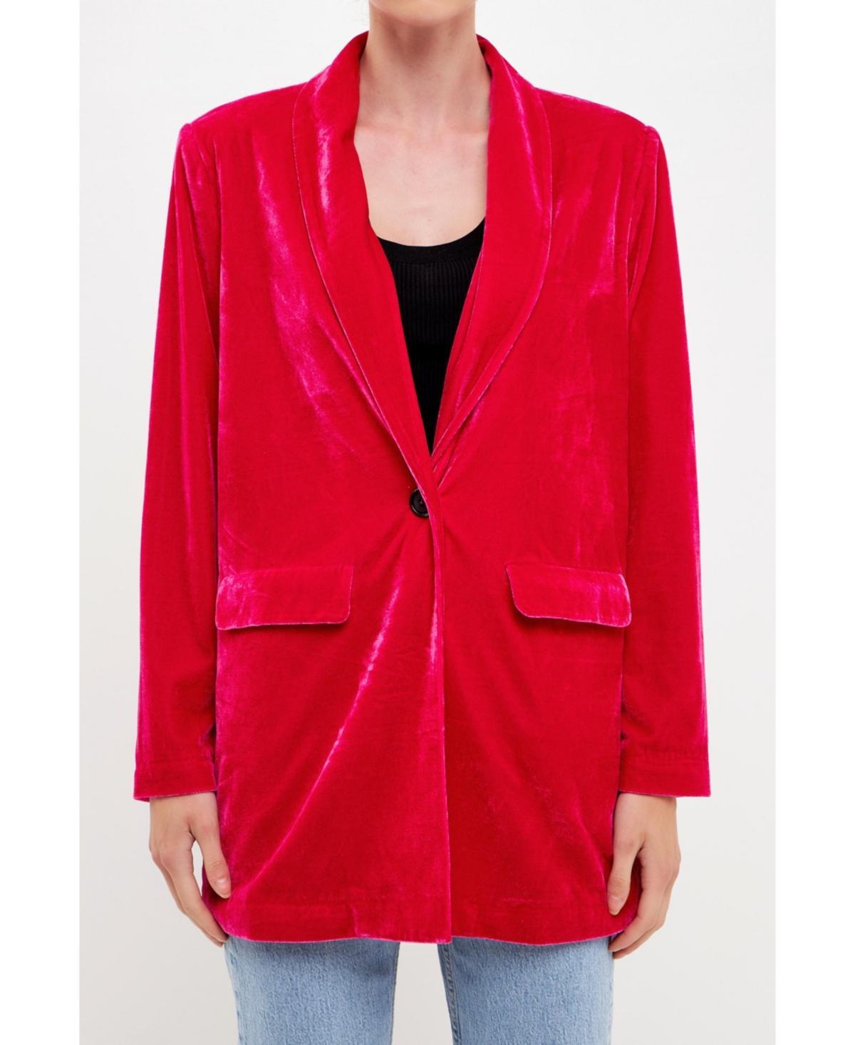 Womens Velvet Blazer Product Image