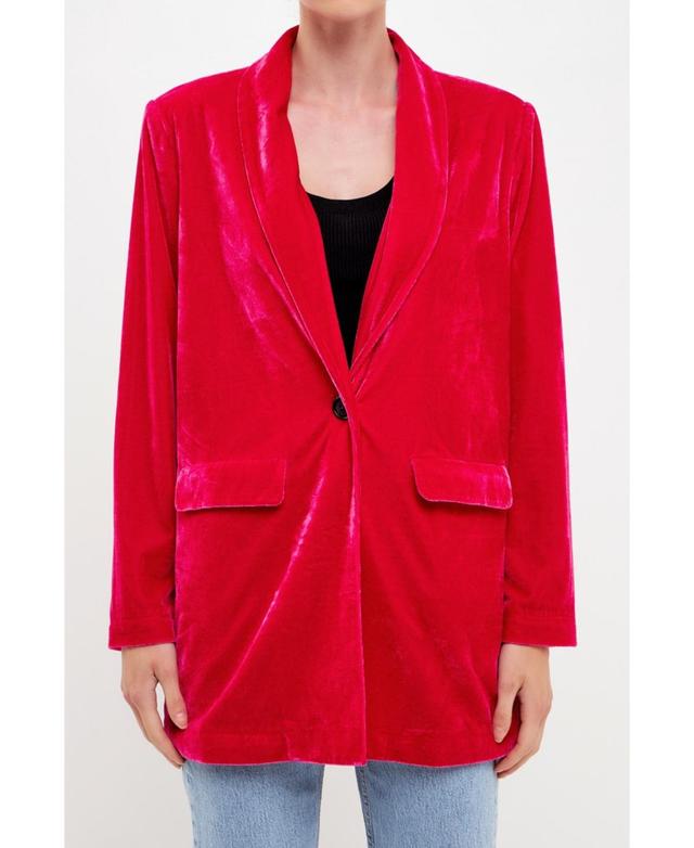 Womens Velvet Blazer Product Image