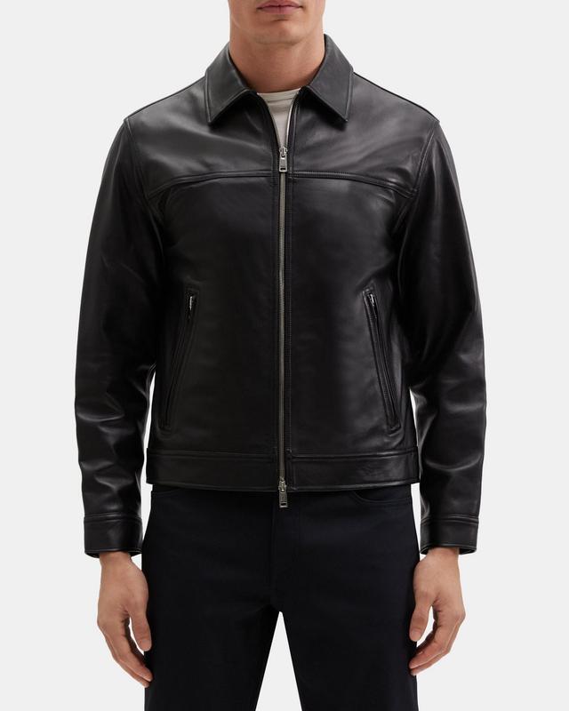 Zip-Up Jacket in Leather Product Image