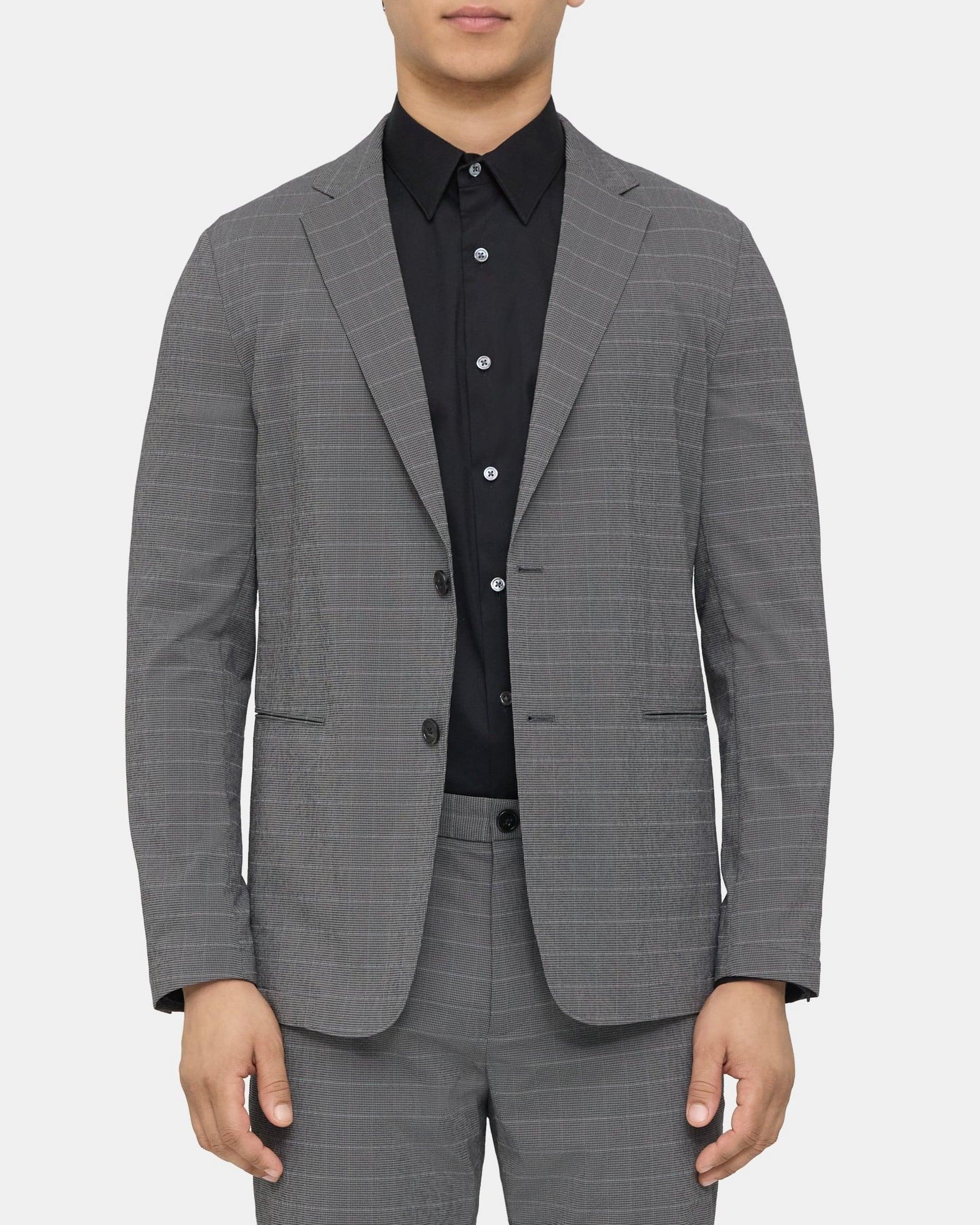 Unstructured Blazer in Checked Nylon Blend Product Image