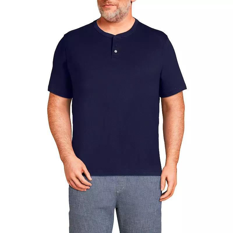 Big & Tall Lands End Super-T Henley, Mens Radiant Blue Product Image