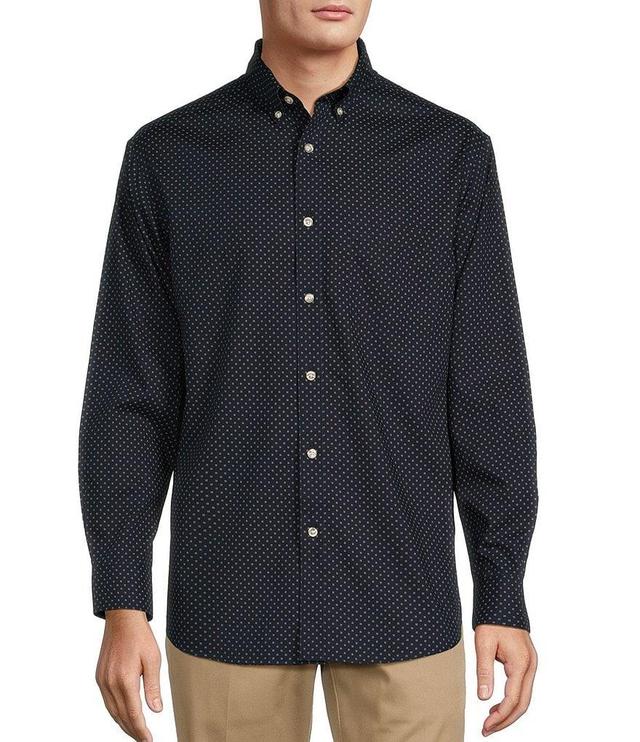 Gold Label Roundtree & Yorke Non-Iron Long Sleeve Dot Print Sport Shirt Product Image