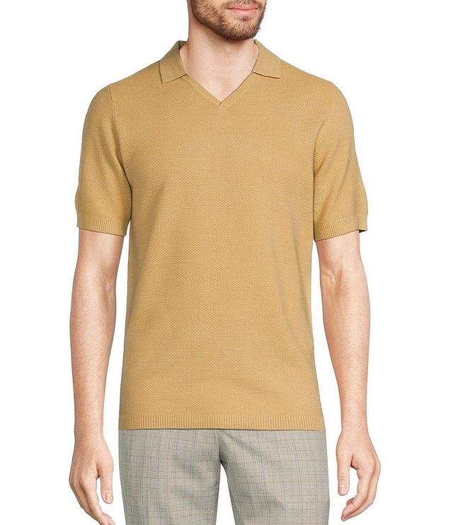 Murano Johnny Collar Short Sleeve V-Neck Sweater Polo Shirt Product Image