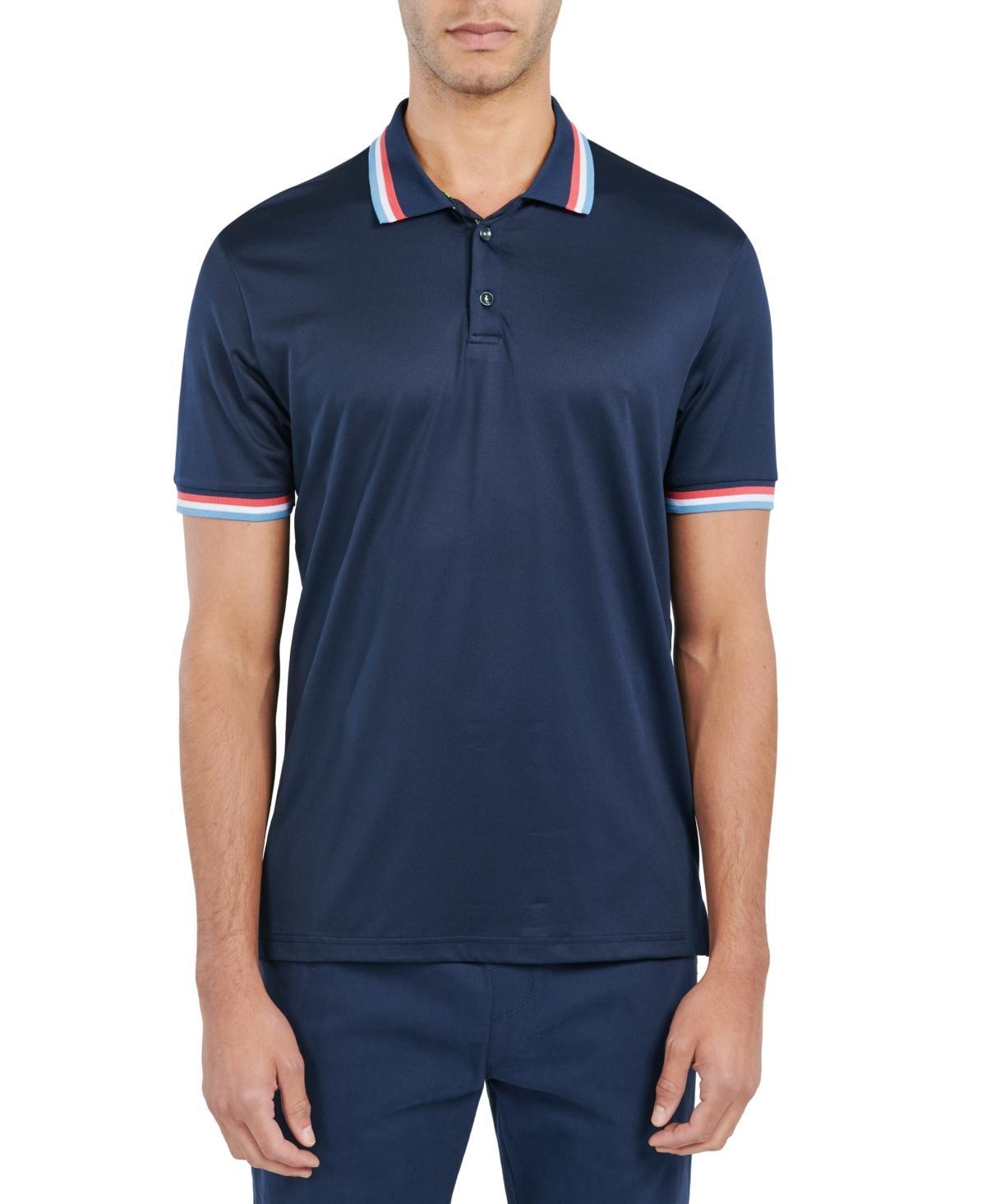 Society of Threads Mens Slim-Fit Tipped Polo Shirt Product Image