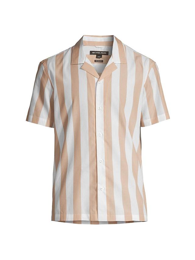 Mens Striped Relaxed-Fit Camp Shirt Product Image