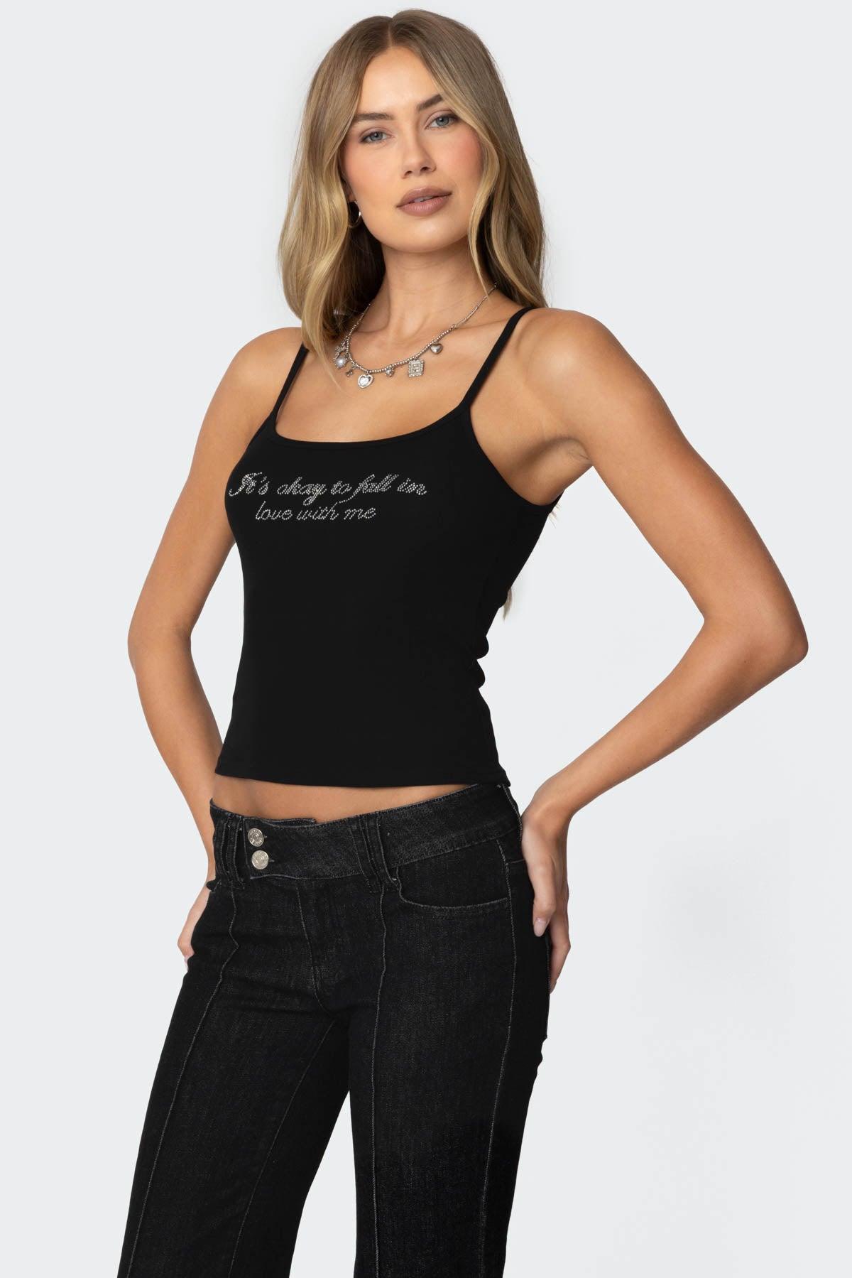 Fall In Love Rhinestone Tank Top Product Image