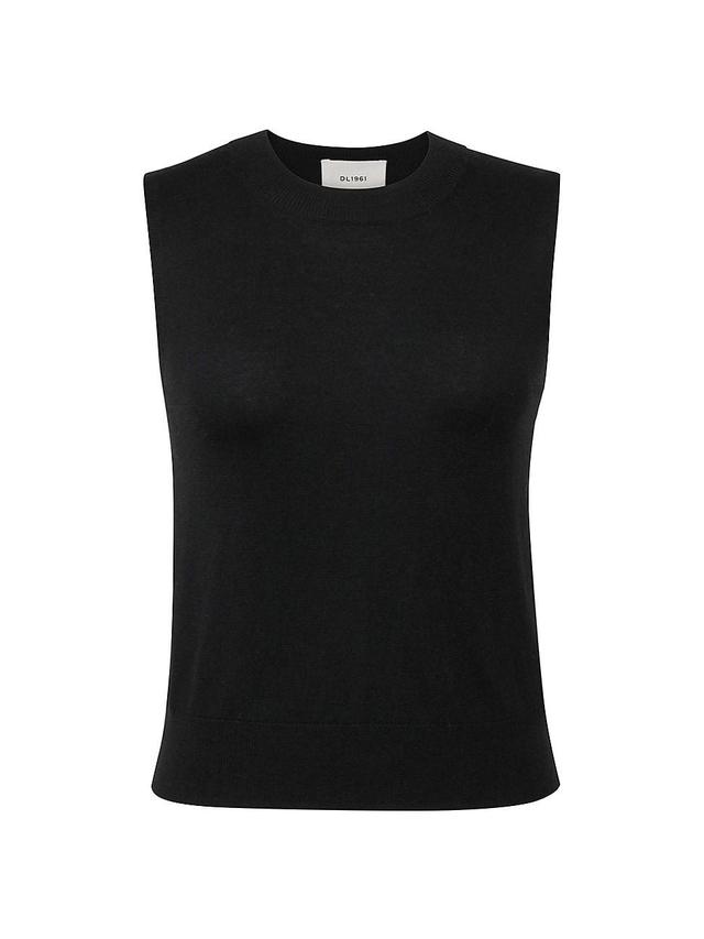 Womens Sleeveless Knit Crewneck Top Product Image