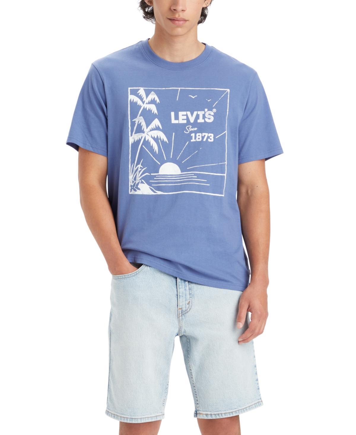 Levis Mens Relaxed-Fit Floral Logo T-Shirt Product Image