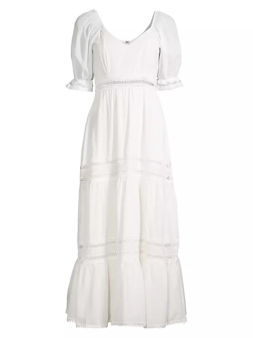 Isabella Puff-Sleeve Cotton Midi-Dress Product Image