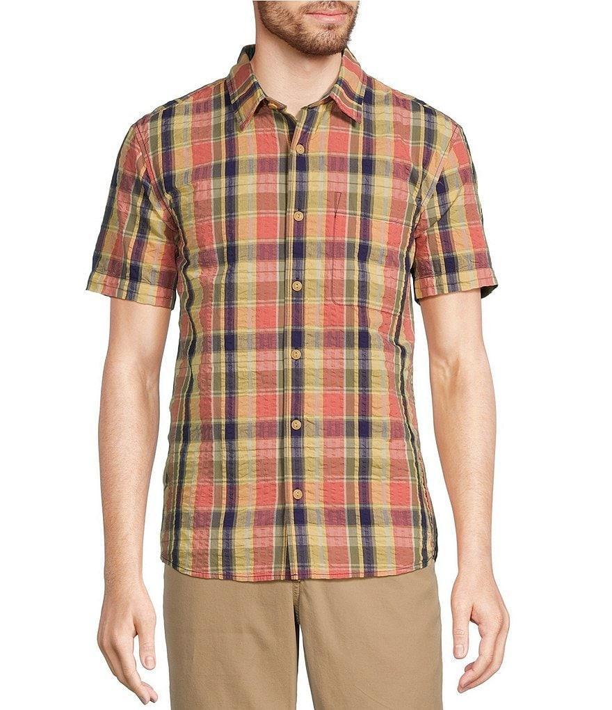 L.L.Bean Madras Multi Plaid Seersucker Short Sleeve Shirt Product Image