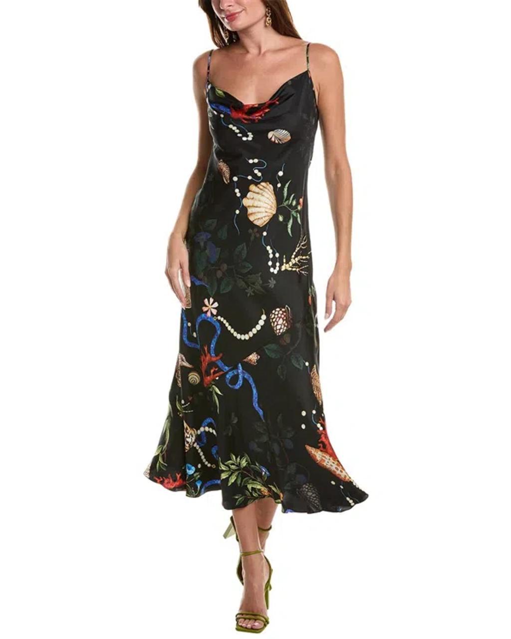 OSCAR DE LA RENTA Silk Slip Dress In Multi Product Image