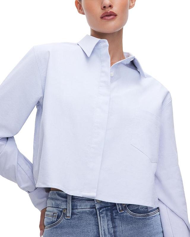 Good American Oxford Cropped Shirt Product Image