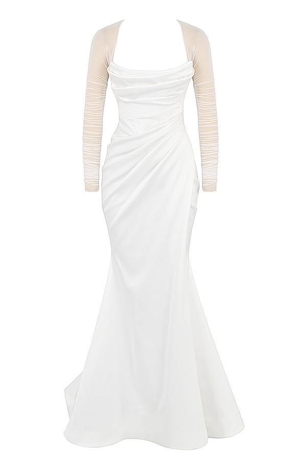 Elise White Satin Bridal Gown Product Image