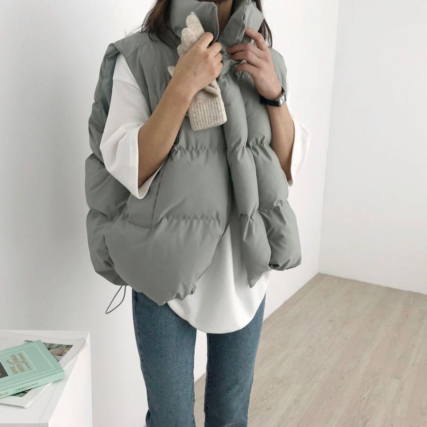 Plain Zip Puffer Vest Product Image